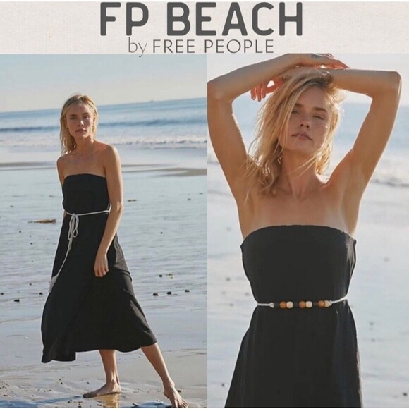 FREE PEOPLE Peyton Maxi Dress Black Size XS NWOT Strapless - Picture 1 of 6